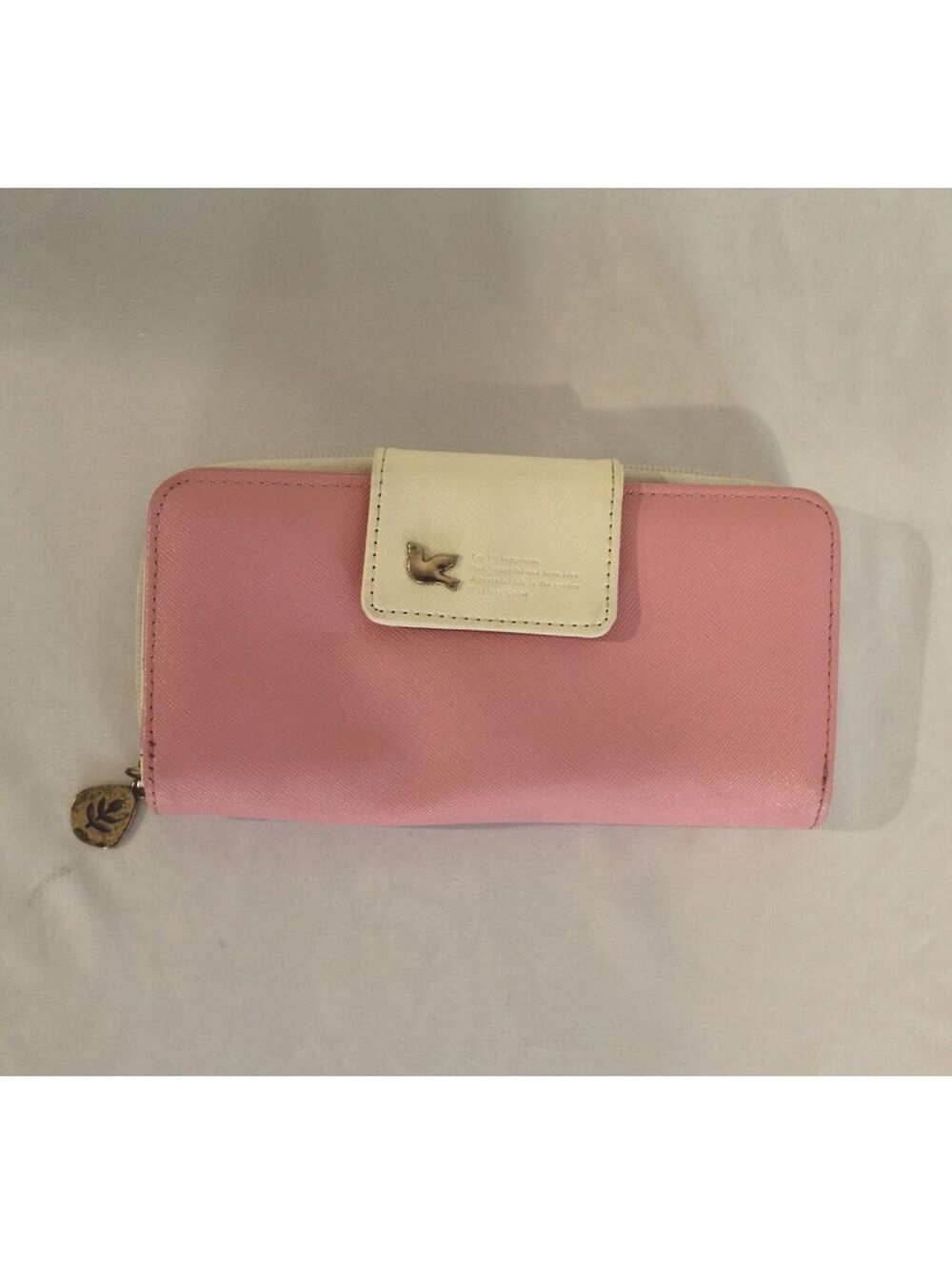 Jessica Simpson Pink Zip Around Wallet Colorblock Faux Leather